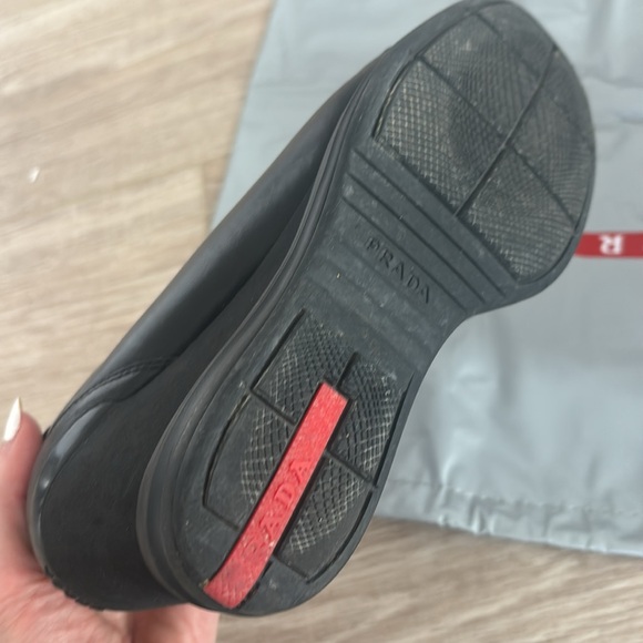 Prada women’s Black Leather wedge shoe - Picture 2 of 6